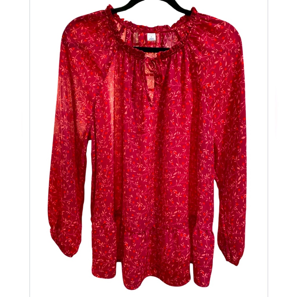 Old Navy Burgundy Floral Women's Top